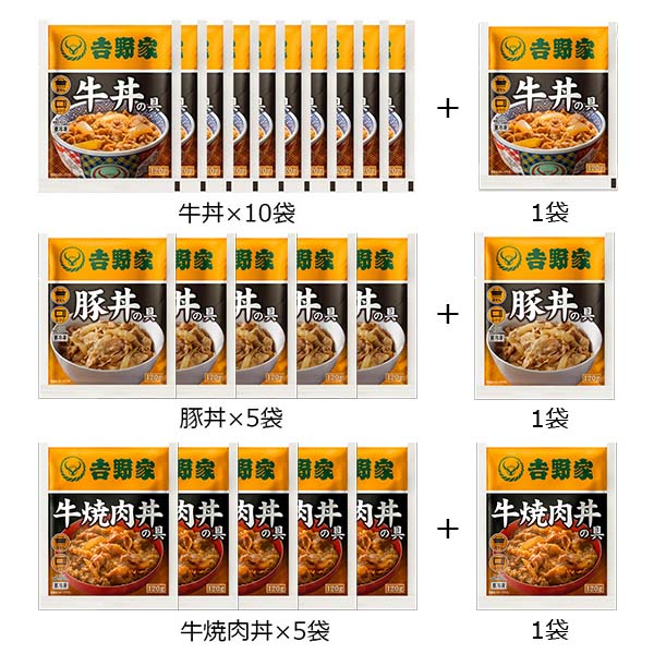 吉野家3種セット＋1食づつ増量(L8245)【GW】【サクワ】　商品画像7