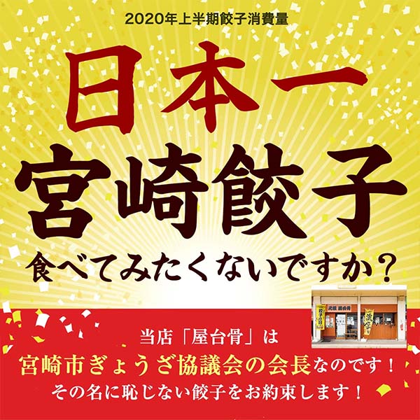 屋台骨 宮崎餃子お徳用セット 1200g(20g×60個)【BUZZTTO】　商品画像9