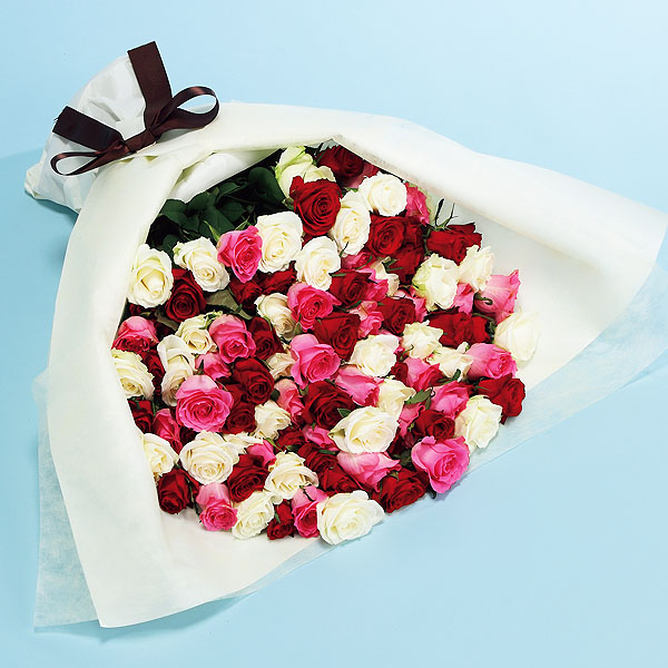 茨木春草園 大輪バラ100本のブーケ【母の日】　商品画像1