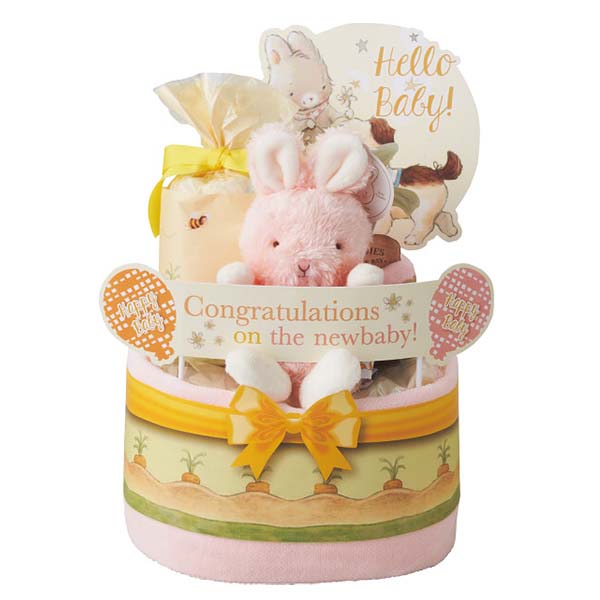 バニーズバイザベイおむつケーキ2段 ピンク【年間ギフト】　商品画像1