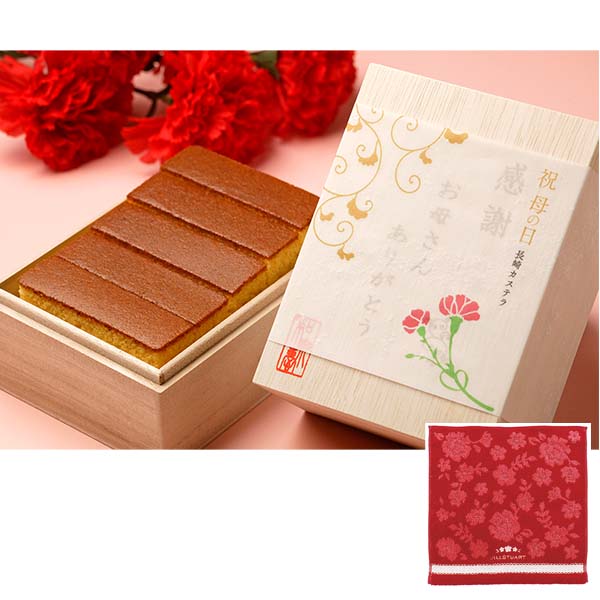 ジルスチュアート 長崎和泉屋母の日カステラ＆ジルスチュアートハンカチRD ポンポネ [HA-005]【母の日】　商品画像1