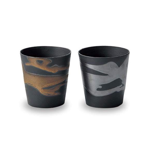 清風JAPAN 金銀流しロックカップペア木箱入り [7-1813]【父の日】　商品画像1