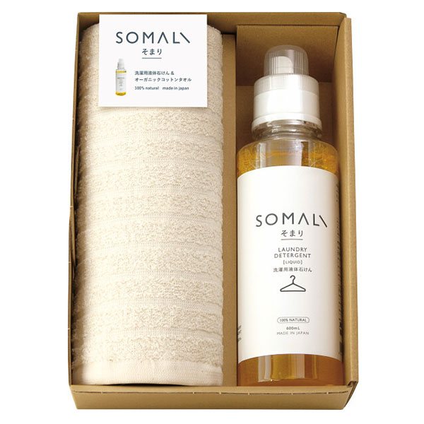 木村石鹸/SOMALI  洗濯用液体石けんとタオルのセット[73231]【年間ギフト】　商品画像1