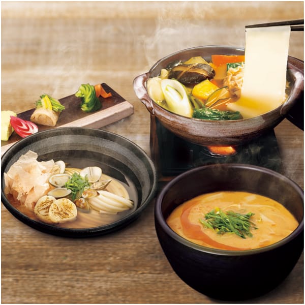 花山うどん 三種のつゆで味わう老舗の三冬麺【冬の贈りもの・お歳暮】[SS-30] 麺類・米・パン【イオン特選お歳暮】