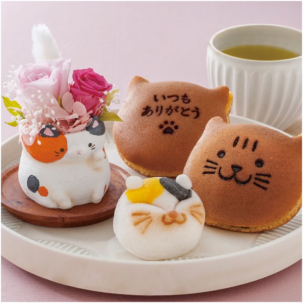 京都 養老軒 スイーツ&フラワー 三毛猫おやつ帖ミニ【母の日】 商品画像1