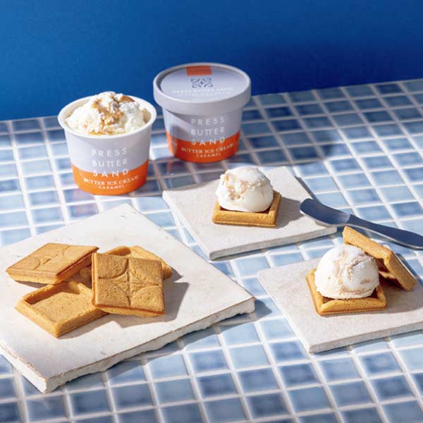 プレスバターサンド バターアイスクリーム〈キャラメル〉・クッキーセット【夏の贈りもの・お中元】[IC-24]　商品画像1