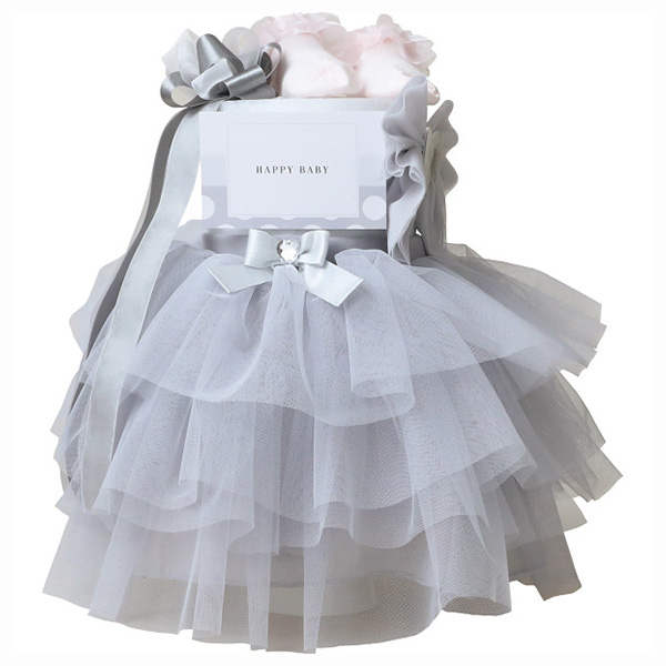 ドレス おむつケーキ グレー[OM0024-18]【年間ギフト】　商品画像1