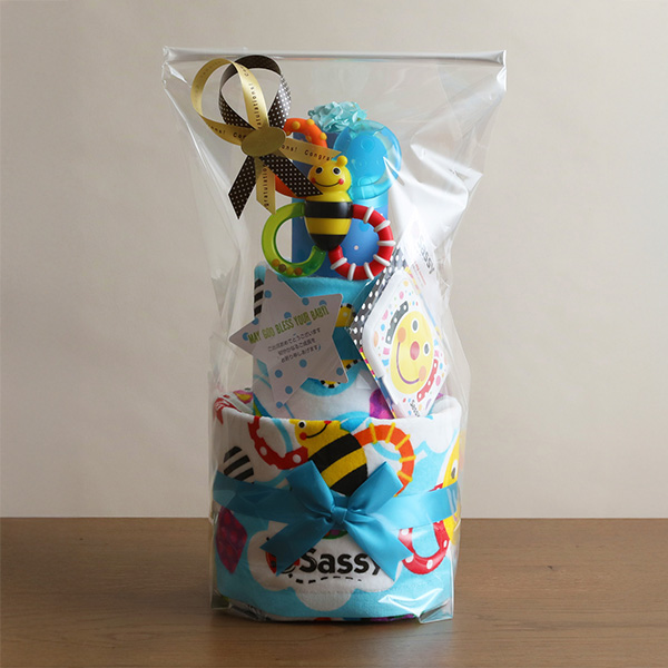 サッシー おむつケーキ 青[OM0001-21]【年間ギフト】　商品画像1