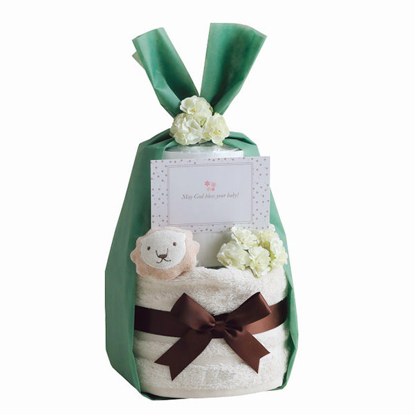 オーガニック おむつケーキ ライオン[OM0004-18]【年間ギフト】　商品画像1