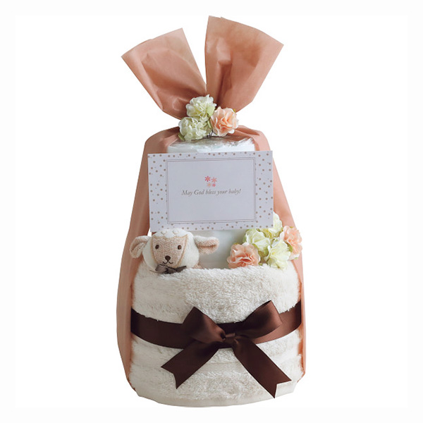 オーガニック おむつケーキ ひつじ[OM0005-18]【年間ギフト】　商品画像1