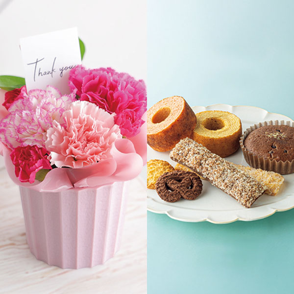 竹中庭園緑化 母の日カーネーションアレンジ+森の庭 焼菓子【母の日】 商品画像1