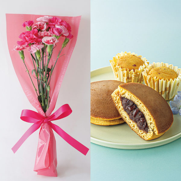 竹中庭園緑化 母の日ルージュブーケ+甘美 どら焼き&スイートポテト【母の日】 商品画像1