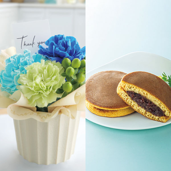 竹中庭園緑化 父の日カーネーションアレンジ+甘美 どら焼き【父の日】 商品画像1