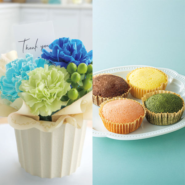 竹中庭園緑化 父の日カーネーションアレンジ+雪の雫 スイーツパレット【父の日】 商品画像1