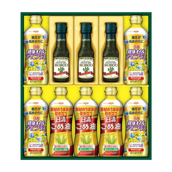 日清オイリオ ボスコオリーブオイル&バラエティオイルギフト【冬の贈りもの・お歳暮】[BM-50A] 調味料・佃煮・練り物【イオン特選お歳暮】