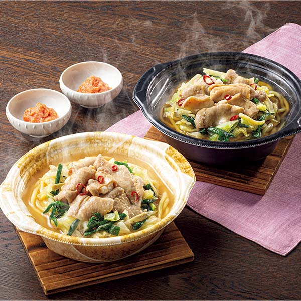 やまや 辛子明太子付、博多もつ鍋2種 4食セット【冬の贈りもの・お歳暮】[6802] 惣菜【イオン特選お歳暮】