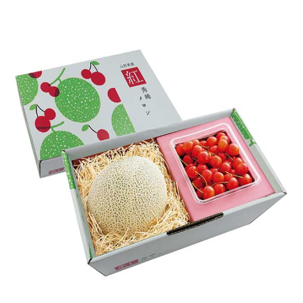 山形県産 さくらんぼ(紅秀峰)、青肉メロン詰合せ(お届け期間：6/15〜7/10)【夏の贈りもの・お中元】　商品画像1