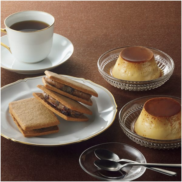 丸福珈琲店 こだわり珈琲店の名物プリン＆コーヒーレーズンバターサンドセット【冬の贈りもの・お歳暮】[MP6KS4] スイーツ【イオン特選お歳暮】