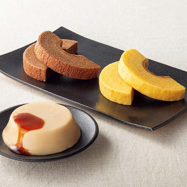 烏鶏庵 烏骨鶏バームクーヘン・プリン詰合せ【冬の贈りもの・お歳暮】[12BP-0362]　商品画像1