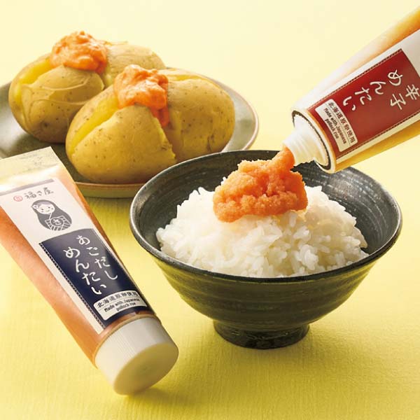 博多・福さ屋 北海道原卵使用ちゅーぶめんたい3種セット【冬の贈りもの・お歳暮】　商品画像1