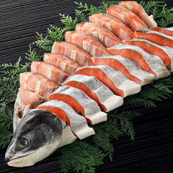 北海道ぎょれん 旨味熟成 秋鮭山漬け姿切身 ラウシップ塩仕立て(甘塩味)【夏の贈りもの・お中元】　商品画像1