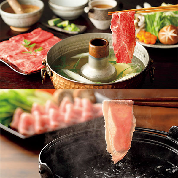 岐阜県産 飛騨牛かたロース・飛騨旨豚かたロースしゃぶしゃぶ食べ比べセット【冬の贈りもの・お歳暮】　商品画像1