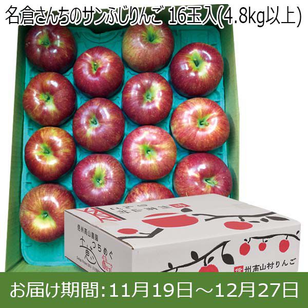 長野県産(高山村)名倉さんちのサンふじりんご 16玉入(4.8kg以上)【お届け期間 11／19〜12／27】【ふるさとの味・北陸信越】　商品画像1