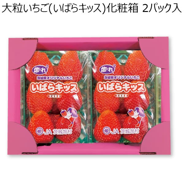 (茨城県)JA茨城旭村大粒いちご(いばらキッス)平パック2入【限定100点】【お届け期間2025/1/8-2025/2/23】【ふるさとの味・北関東】　商品画像1