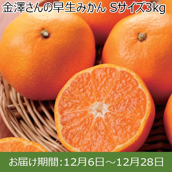 静岡県産(湖西市)金澤さんの早生みかん Sサイズ3kg【限定100箱】【お届け期間：12/6(金)〜12/28(土)】【ふるさとの味・東海】　商品画像1