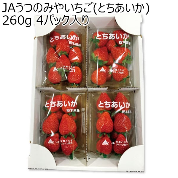 (栃木県)JAうつのみやいちご(とちあいか)260g 4パック入り【お届け期間2025/1/7-2025/3/1】【ふるさとの味・北関東】　商品画像1