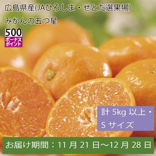 広島県産(JAひろしま・せとだ選果場)みかんの五つ星 計5kg以上・Sサイズ【お届け期間:11月21日〜12月28日】【ふるさとの味・中四国】　商品画像1