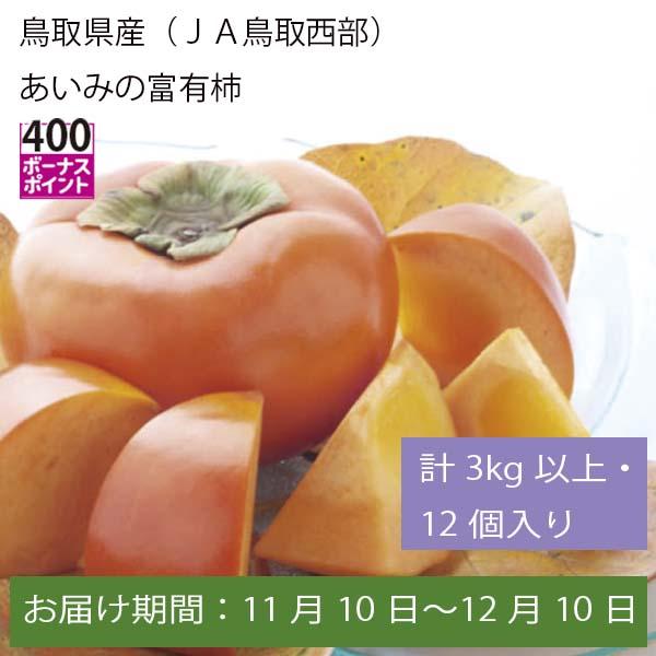 鳥取県産(JA鳥取西部) あいみの富有柿(化粧箱) 計3kg以上・12個入【お届け期間:11月10日〜12月10日】【ふるさとの味・中四国】　商品画像1