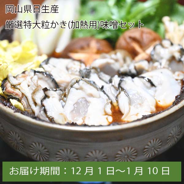 岡山県日生産 厳選特大粒かき400g(加熱用)味噌セット【お届け期間:12月1日〜1月10日】【ふるさとの味・中四国】　商品画像1