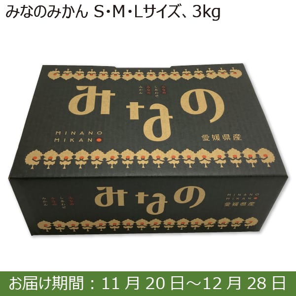 愛媛県JAにしうわ みなのみかん(S・M・Lサイズ 3kg)【お届け期間：11/20(水)〜12/28(土)】【ふるさとの味・南関東】　商品画像1