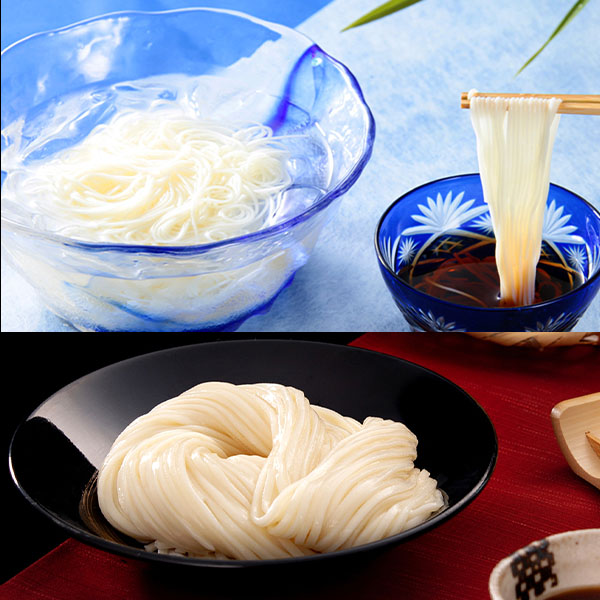 (群馬県)花山うどん【花山うどん8把詰合せ】花山うどん180g×4、花山ひやむぎ180g×2、花山素麺180g×2【お届け期間6/11〜8/25】【夏ギフト・お中元】【ふるさとの味・北関東】　商品画像1