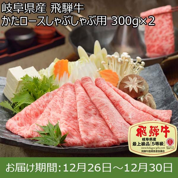 岐阜県産 飛騨牛かたロースしゃぶしゃぶ用 300g×2【お届け期間：12月26日〜12月30日】【年末年始ごちそう特集】　商品画像1