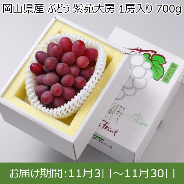 岡山県産 ぶどう 紫苑大房 1房入り 700g【限定200点】【お届け期間：11月3日〜11月30日】【イオンカード会員限定】　商品画像1