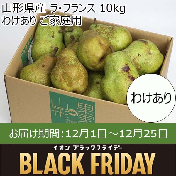 山形県産 ラ・フランス 10kg わけあり ご家庭用【限定100点】【お届け期間：12月1日〜12月25日】【ブラックフライデー】　商品画像1