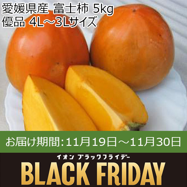 愛媛県産 富士柿 5kg 優品 4L〜3Lサイズ【お届け期間:11月19日〜11月30日】【ブラックフライデー】【ふるさとの味・中四国】　商品画像1