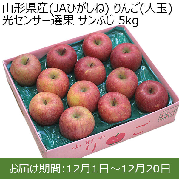 山形県産(JAひがしね) りんご(大玉) 光センサー選果 サンふじ 5kg【限定100点】【お届け期間：12月1日〜12月20日】 【イオンカード会員限定12月】　商品画像1