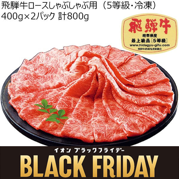 岐阜県産 飛騨牛ロースしゃぶしゃぶ用(5等級・冷凍)400g×2パック 計800g 【お届け期間：11/22(金)〜11/24(日)】【ブラックフライデー】【ふるさとの味・東海】　商品画像1