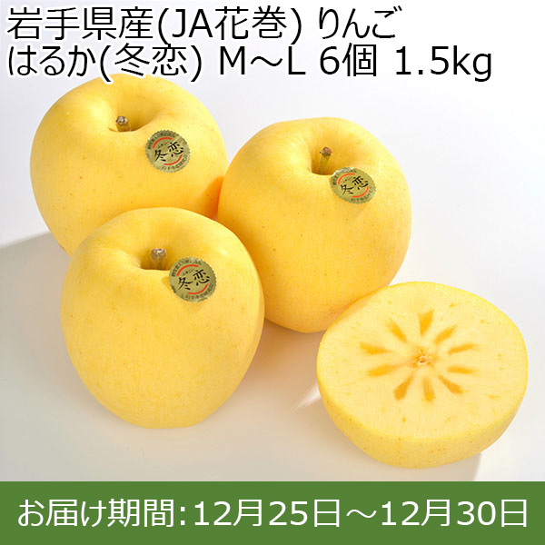 岩手県産(JA花巻) りんご はるか(冬恋) M〜L 6個 1.5kg【限定25点】【お届け期間：12月25日〜12月30日】[年内お届け]【イオンゴールドカード会員さま限定特別セール12月】　商品画像1