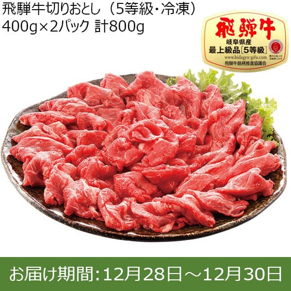 岐阜県産 飛騨牛切りおとし(5等級・冷凍)400g×2パック 計800g 【限定100点】【お届け期間：12/28(土)〜12/30(月)】【年末年始ごちそう特集】【ふるさとの味・東海】　商品画像1