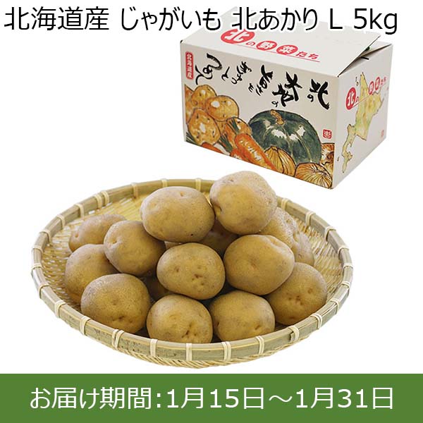 北海道産 じゃがいも 北あかり L 5kg【お届け期間：1月15日〜1月31日】【初売り】　商品画像1