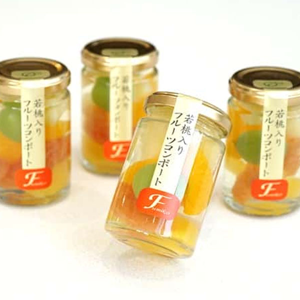 和歌山 ふみこ農園 若桃入りフルーツコンポート 4本セット FCM-4 若桃入りフルーツコンポート 140g×4【NN】　商品画像1