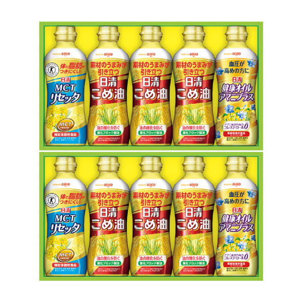 日清オイリオ こめ油＆ヘルシーオイルギフト(2段詰)【夏の贈りもの・お中元】[BPH-50W]　商品画像1