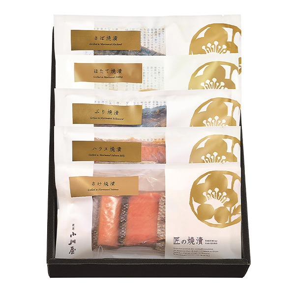 新潟小川屋 お魚の焼漬詰合せ 匠の焼漬さけ×1(チリ産)・ハラス×1(チリ産又はペルー産)・ぶり×1(国産)・ほたて×1(北海道産)・さば×1(ノルウェー産)【夏の贈 新潟小川屋 お魚の焼漬詰合せ 匠の焼漬さけ×1(チリ産)・ハラス×1(チリ産又はペルー産)・ぶり×1(国産)・ほたて×1(北海道産)・さば×1(ノルウェー産)【夏の贈