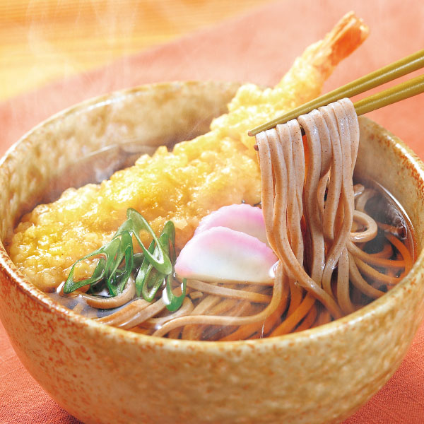 ふみこ農園 海老天そば4食 (1食分:冷凍そば180g、えび天、ねぎ、かまぼこ、濃縮だし)【お届け期間:12月26日〜12月30日】【年末年始ごちそう特集】 麺類・米・