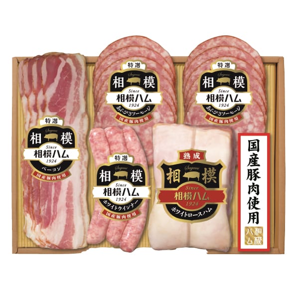 相模ハム 国産豚肉使用バラエティギフト5点入りSGK-600 1個676g 【お届け期間:11/14(金)〜12/24(水)】【冬の贈りもの・お歳暮】【MK】　商品画像1
