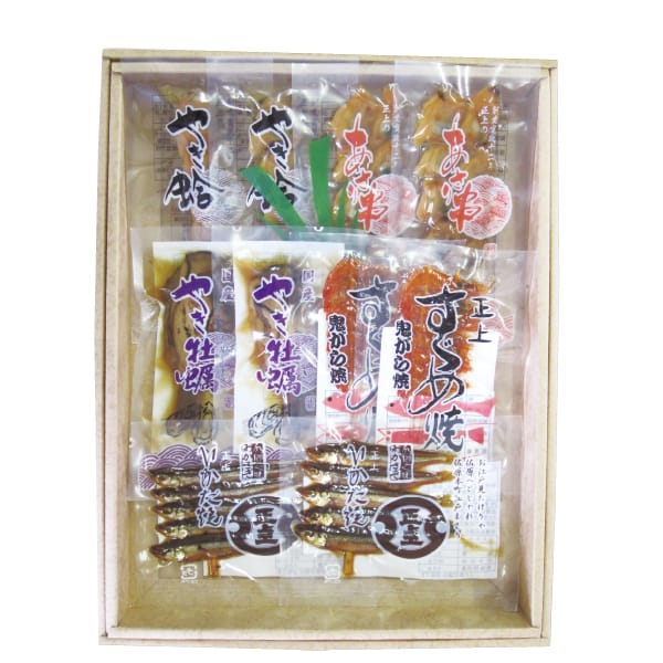 正上 酒宴詰合SE30 焼蛤1串×2袋、あさり串2串×2袋、焼牡蛎1串×2袋、いかだ焼1串×2袋、鬼がら焼1串×2袋 【お届け期間:10/26(日)〜1/10(土)】【冬の贈りもの・お歳暮】【MK】　商品画像1